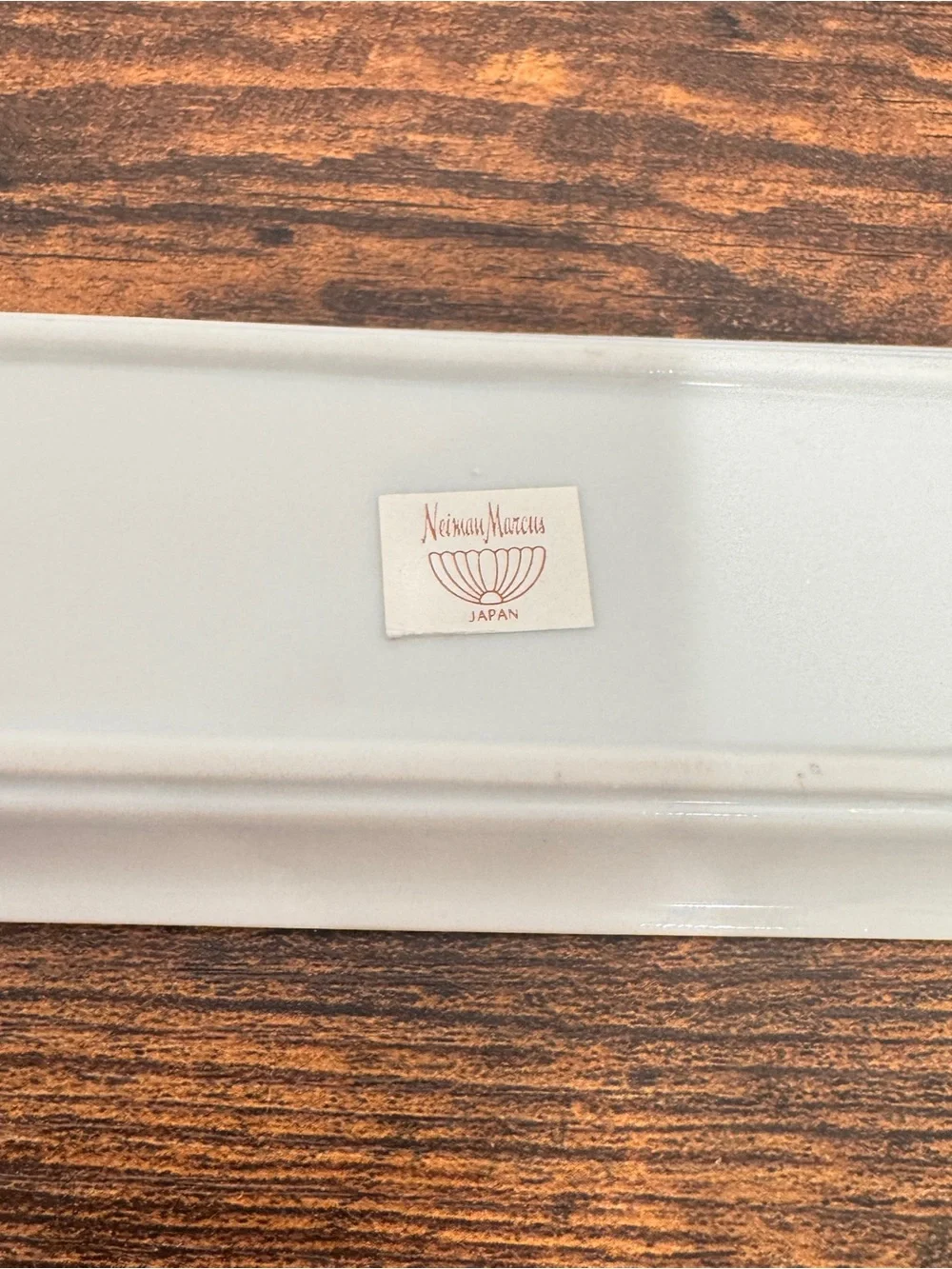 Neiman Marcus Vintage 2 Piece Ceramic Desk Set , Trinket Tray And Letter Opener